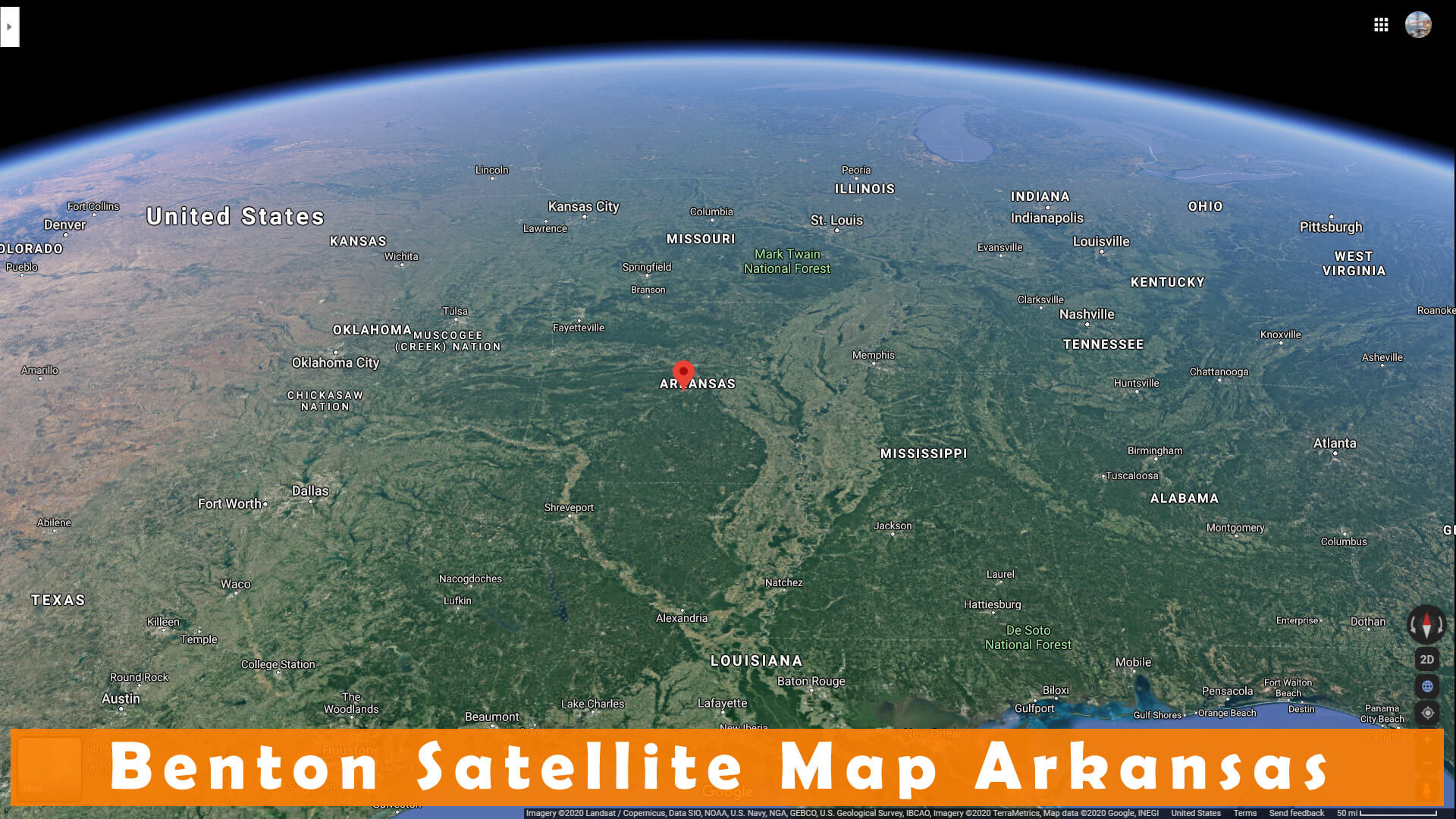 Benton Satellite Carte Arkansas